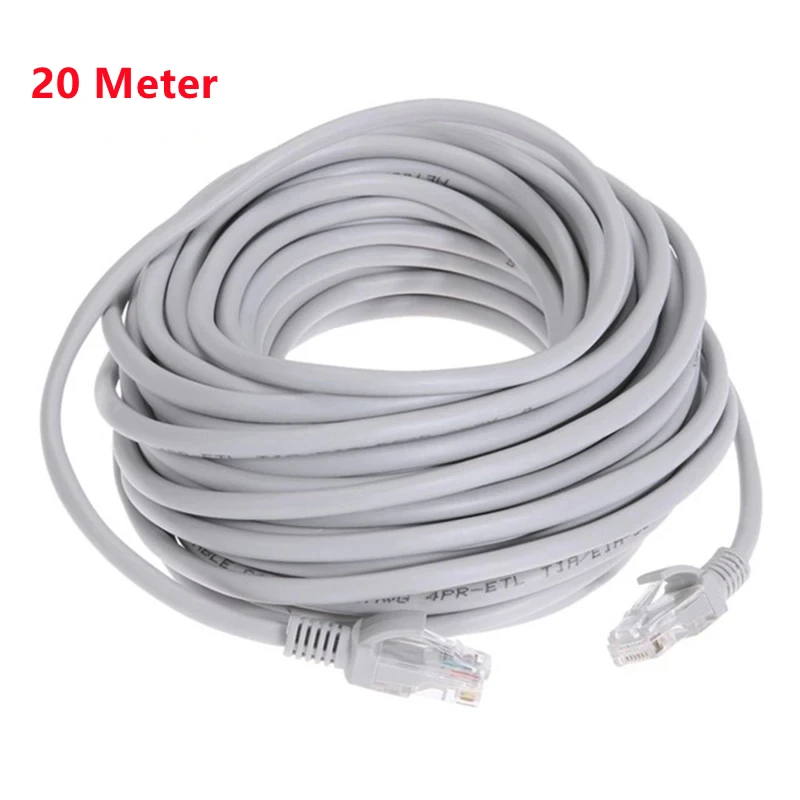 Kabel jaringan Ethernet Cat5/5e, Internet Patch luar ruangan kabel LAN RJ45 kabel Extender untuk kamera IP komputer dan Router