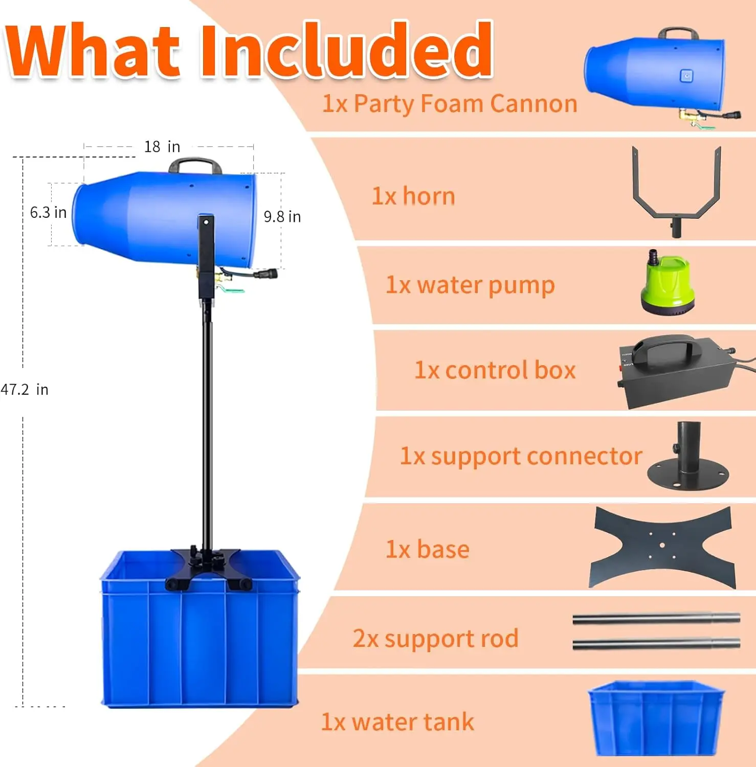 Machine à mousse pour fête, machine à mousse pour fête avec réservoir d'eau, canon à mousse pour jardin, piscine, intérieur, anniversaires, célébrations et B