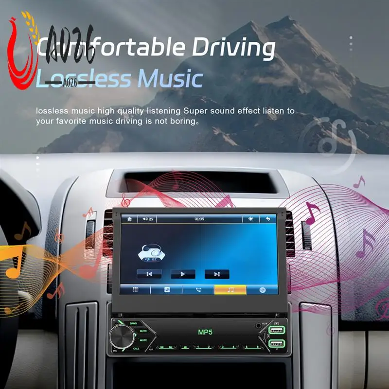 

A026-1 Din Touchscreen Car Stereo 7 Inch Flip Out Screen Car Radio Bluetooth FM Radio Mirror Link Car Audio With USB/AUX