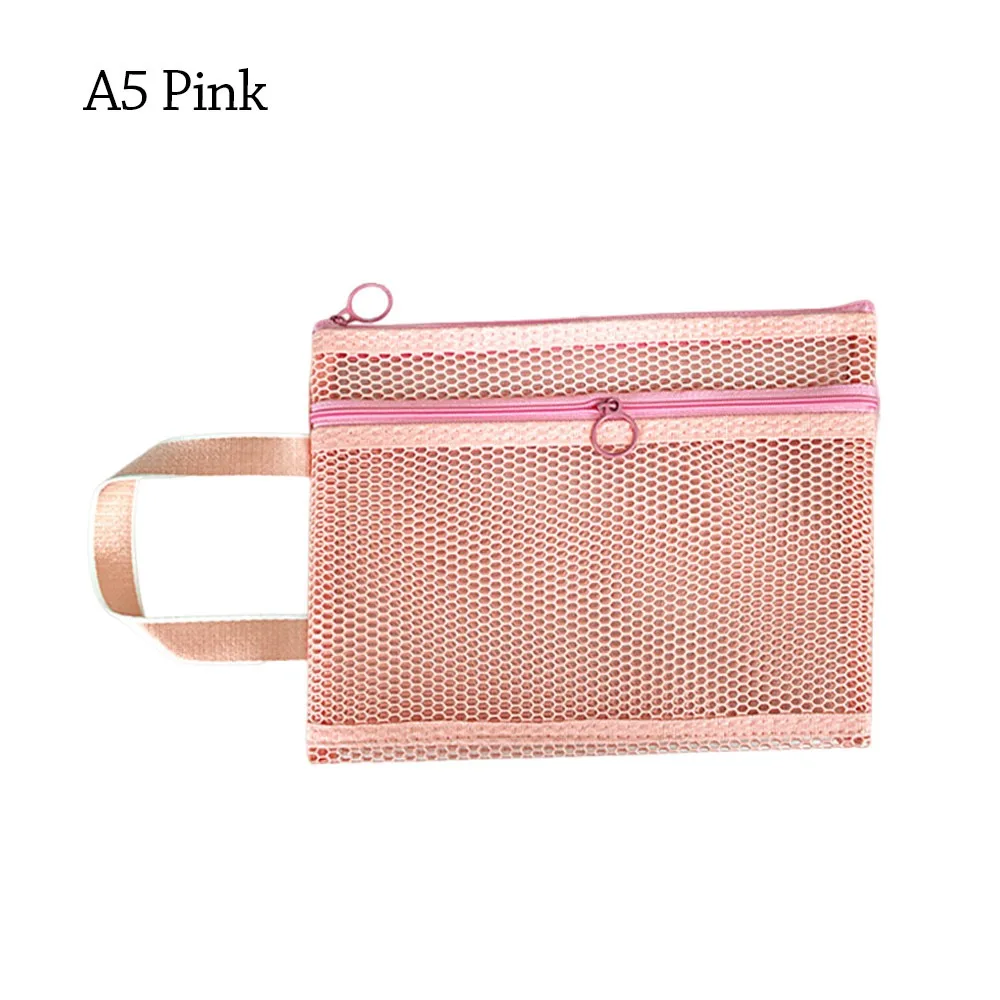 

Nylon Mesh Mesh Zipper Pouch Bag Transparent A4/A5 Transparent File Bag Portable Multifunctional Document Bag