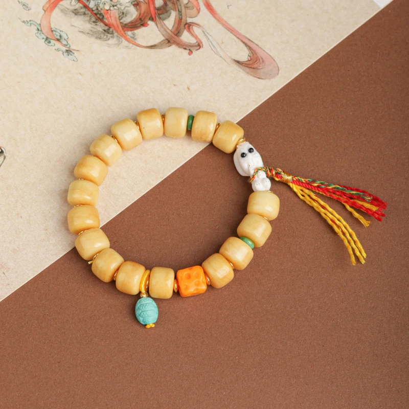 - men and women, bone bracelet with 108 Buddhist beads, Tibetan-style jewelry