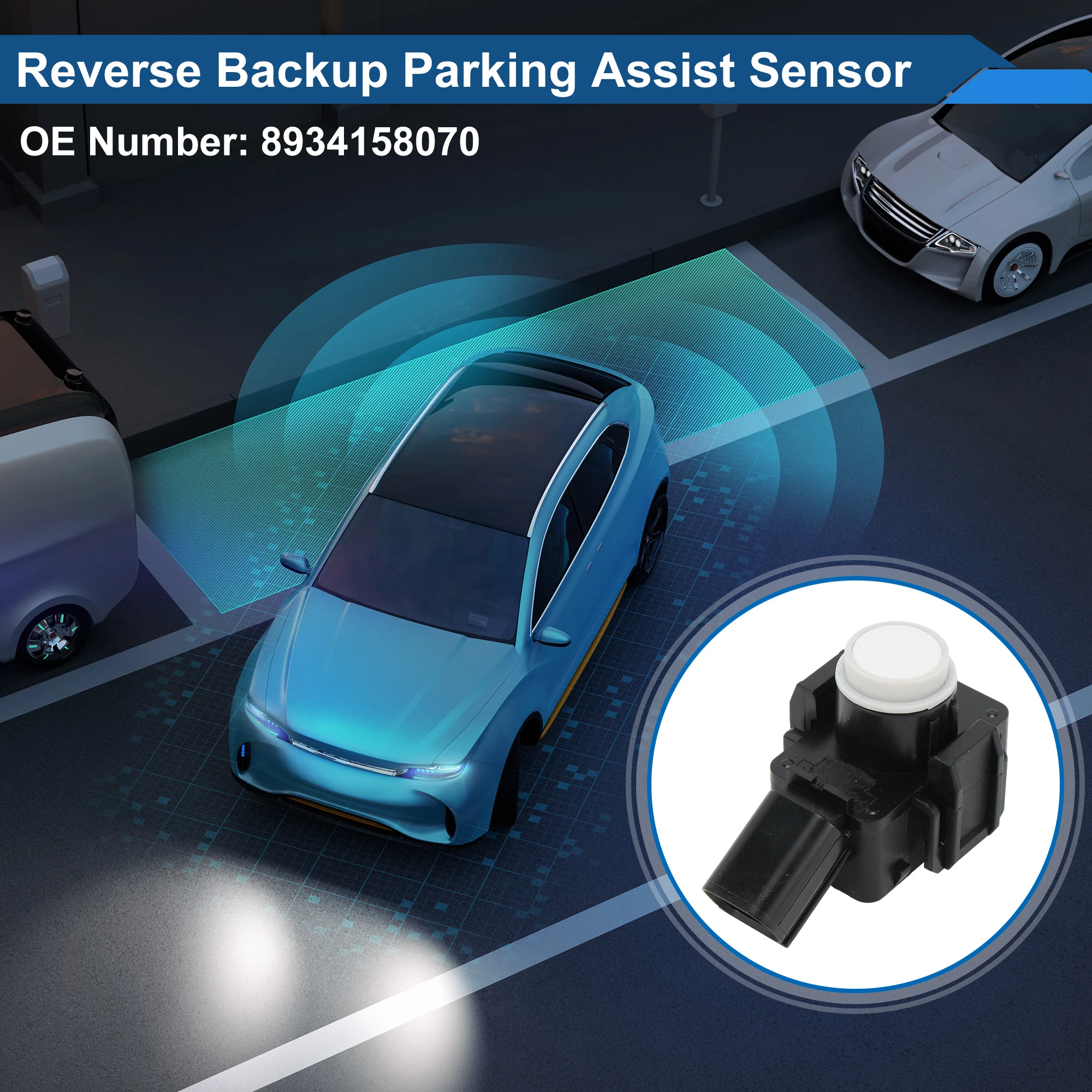 UXCELL No.8934158070 Reverse Backup Parking Sensor for Toyota Prius 2016-2018 White
