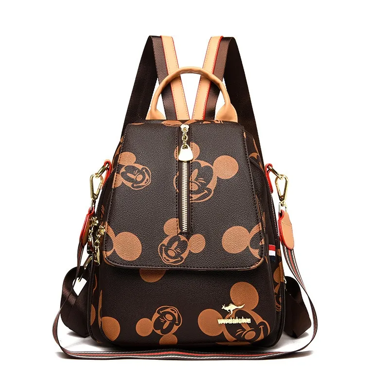 Disney 2024 New Fashion Mickey Ladies Backpack High Quality Large Capacity Multifunctional High-end Storage Ladies Backpack