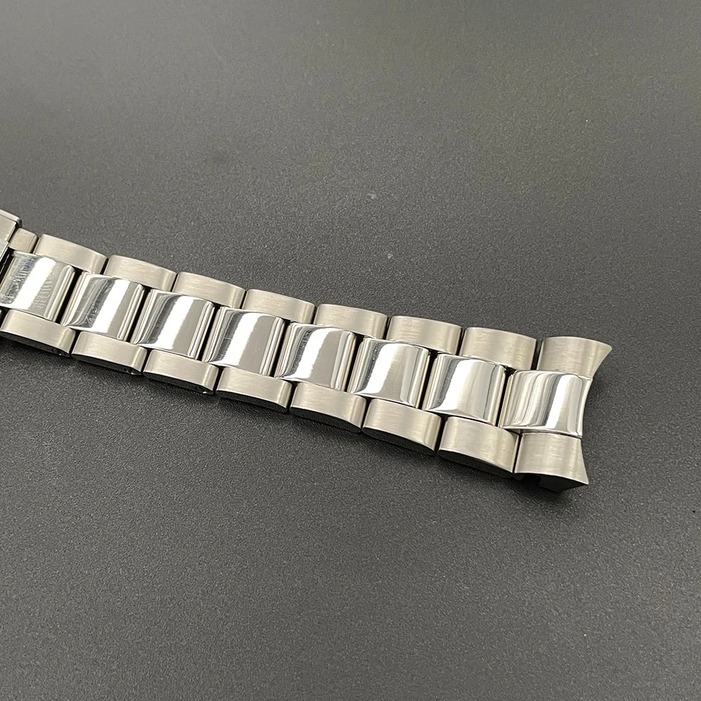 904L 20mm Stainless Steel Middle Polish Steel Bracelet Strap fit SUB/Rlx Wristwatch Daytona Band Folding Buckle