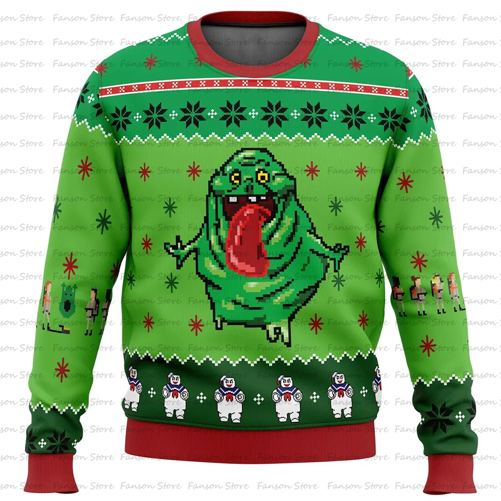 Bustin Christmas Ghostbusters brutto maglione di Natale Cartoon Anime donna uomo pullover Top 2025 nuova coppia felpa con cappuccio