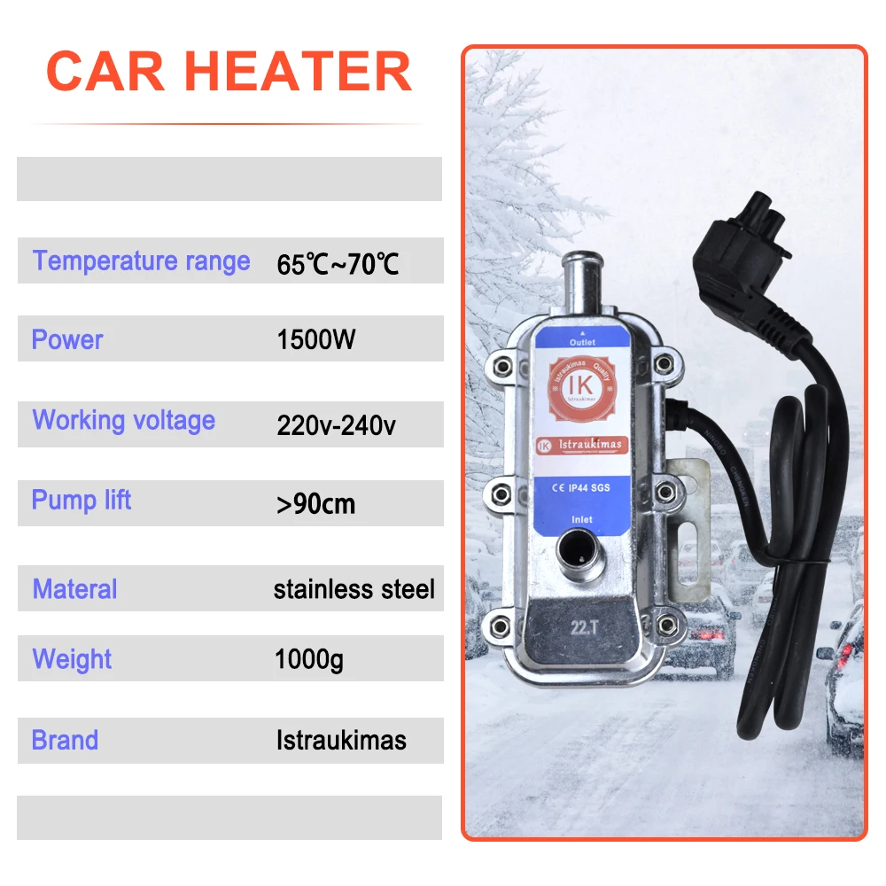 220V 2000W Car Engine Preheater Engine Heater Truck Motor SUV Boat Air Parking Heater Automobile Preheater EU Plug