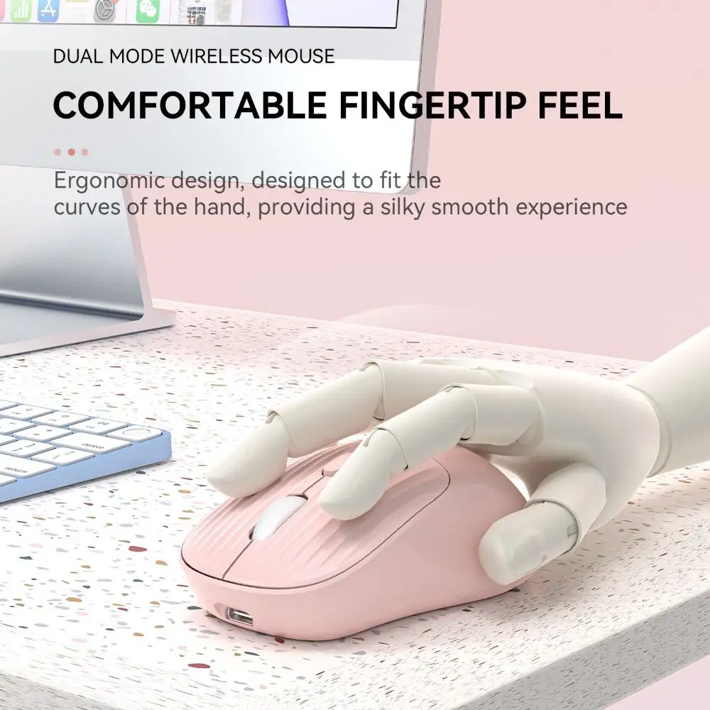 

TYPE-C Charging Dual Mode Mouse Sensitive Silent Wireless Mute Mouse 2.4G Bluetooth Lightweight Rechargeable Computer Mouse