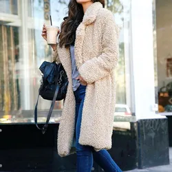 2024 Autumn Winter Long Teddy Coat Women Long Faux Fur Coat Double Sided Polar Fleece Ladies Thick Warm Jacket New Fashion Coats