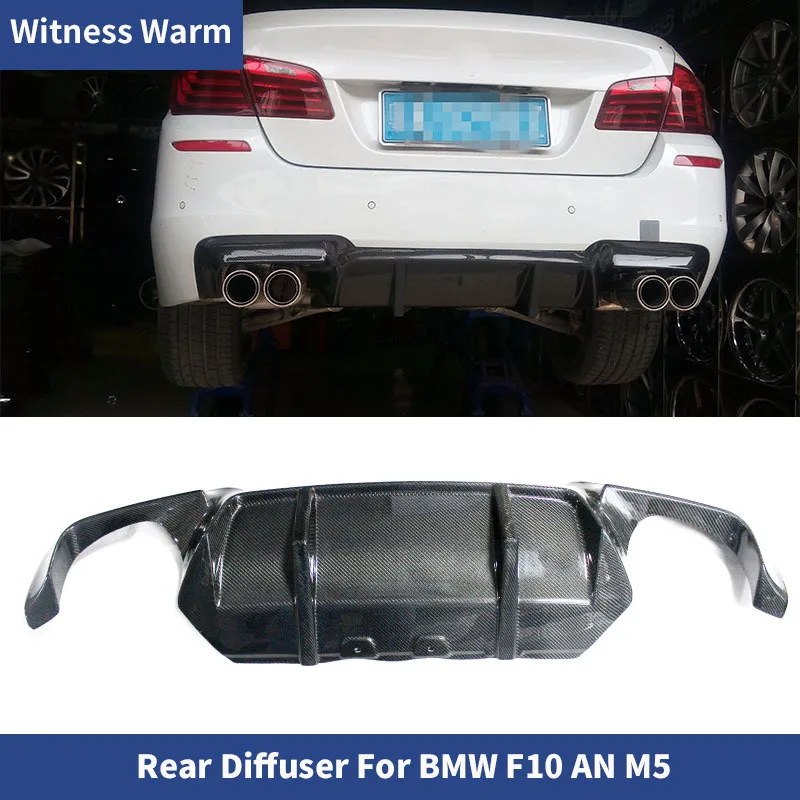 Car Rear Bumper Diffuser for Bmw F10 An M5 2010 - 2016 Frp Carbon Fiber Car Bumper Lip Spoiler Car Body Kit