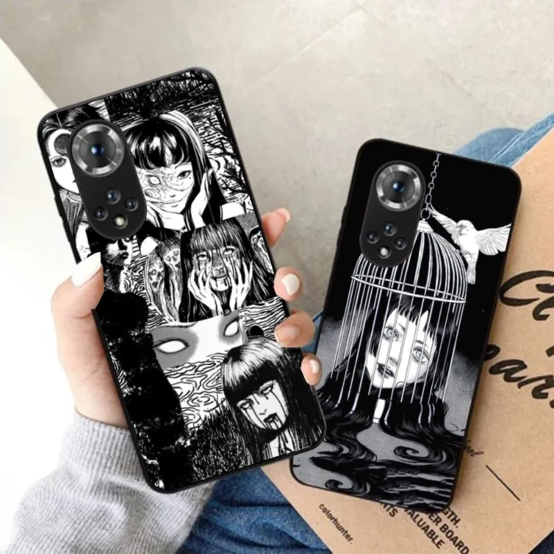 Junji ito Tomie Phone Case for Honor 70 50 20 7S X9 X8 X7 Magic 4 3 Pro Black Silicone Phone Funda Cover