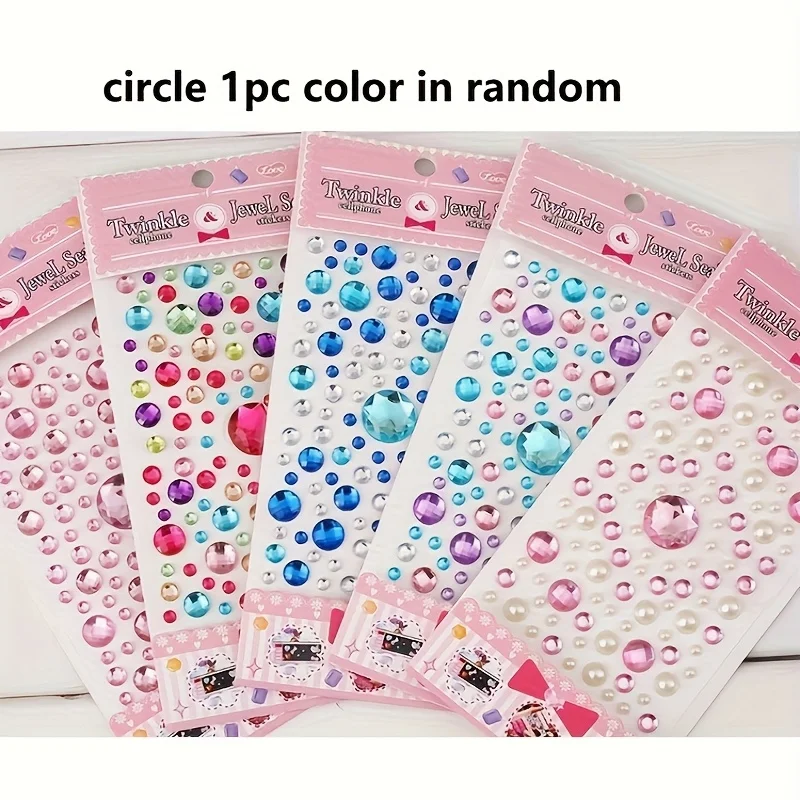 1sheet color random acrylic diamond sticker, plastic diamond sticker, can be used for nail decoration, writing decoration