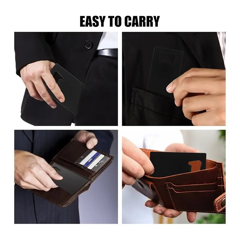 AB33-Stainless Steel Card Bottle Opener(60PCS), For Wallet Pocket Beer Opener, Ideal For Wedding Parties Gift