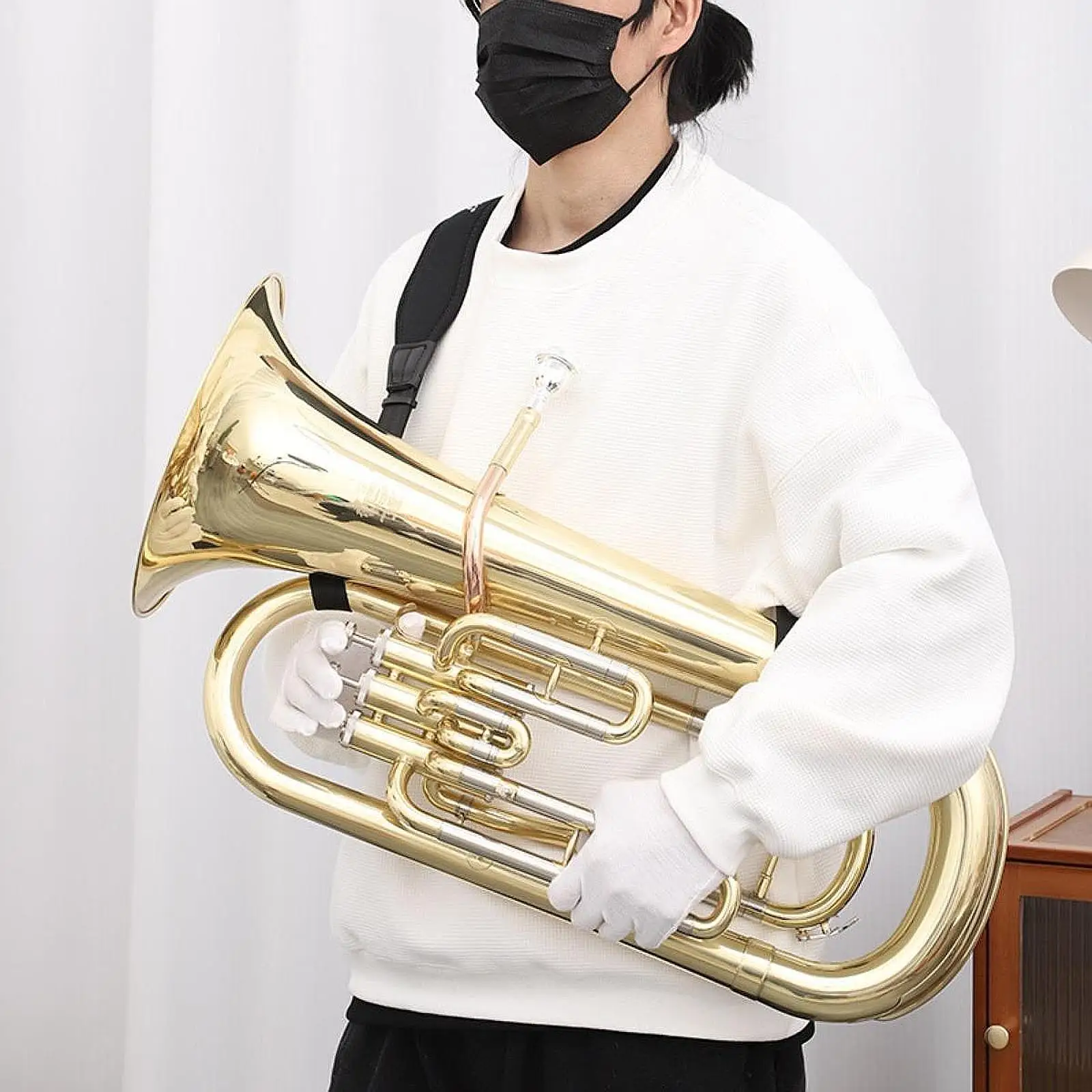 Tuba Shoulder Strap Adjustable Portable Replacement Professional Instrument Sling Brass Sling for Bari Sax Euphoniums Baritone