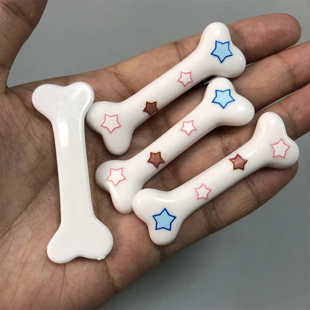 

10Pcs/bag White Purple Pink Cartoon Cute Bone Double Line Pentagram Large Size Resin Decor Diy Phone Case Computer Accessories