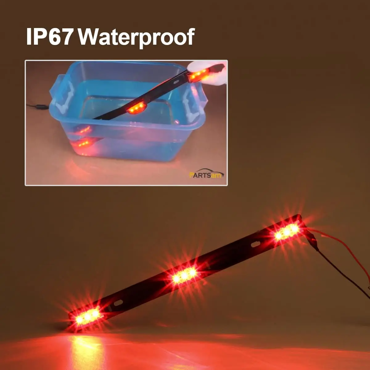 Stainless Pickup Truck Trailer ID Bar Light Rear Red LED Marker Clearance Lights 12V For Ford Raptor F150 250 Pickup Truck