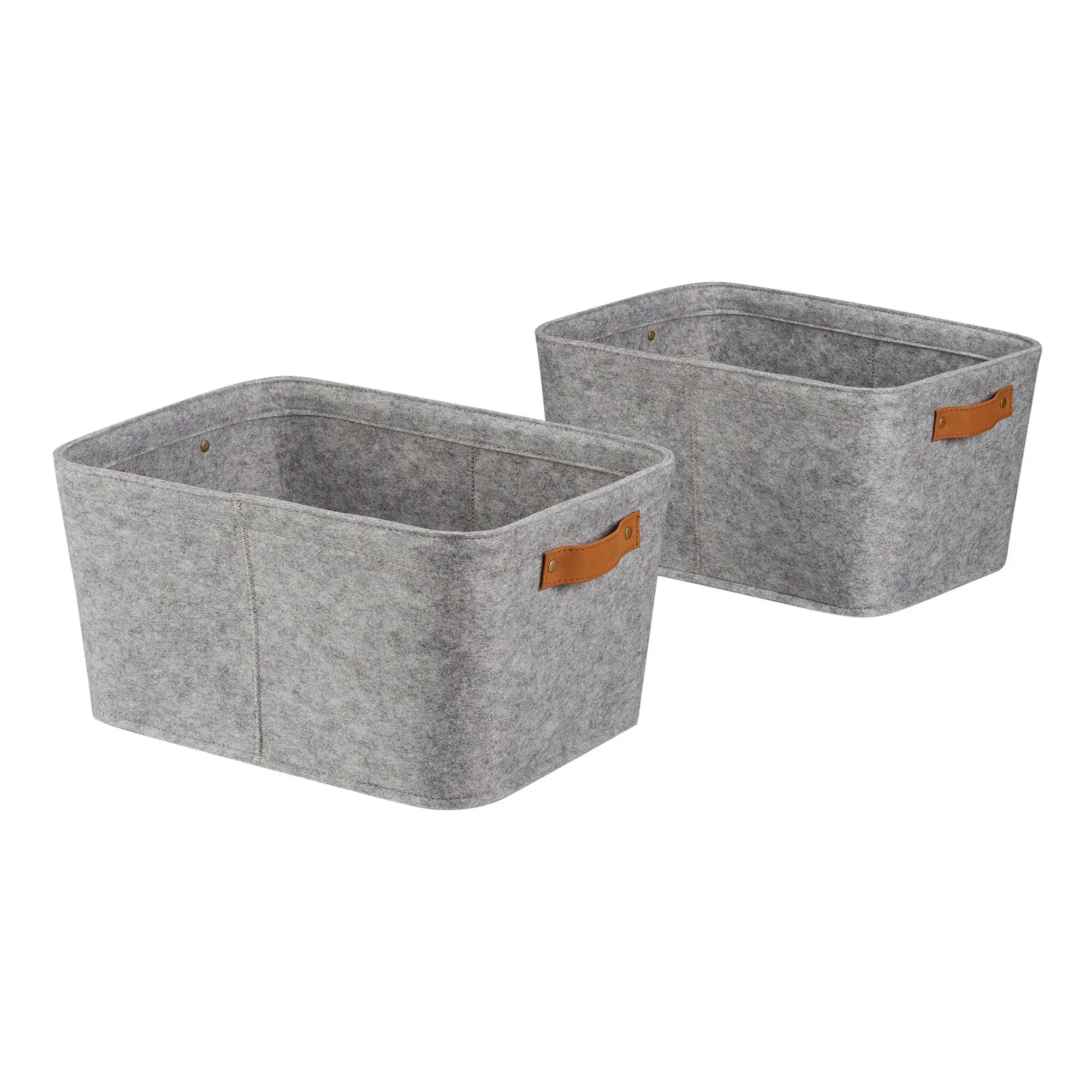 

Mainstays Medium Felt Basket, Light Grey, Set of 2