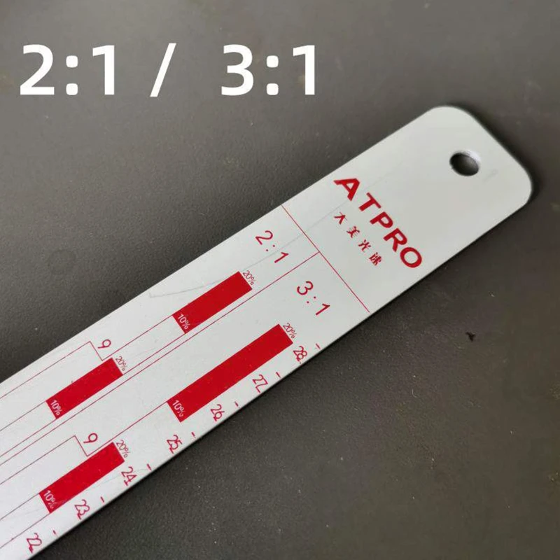 2:1/3:1/4:1/5:1 Compact Auto Coating Mixing Scale Measuring Stirring Sticks Paint Ruler Stainless Steel Stirring SticksDropship