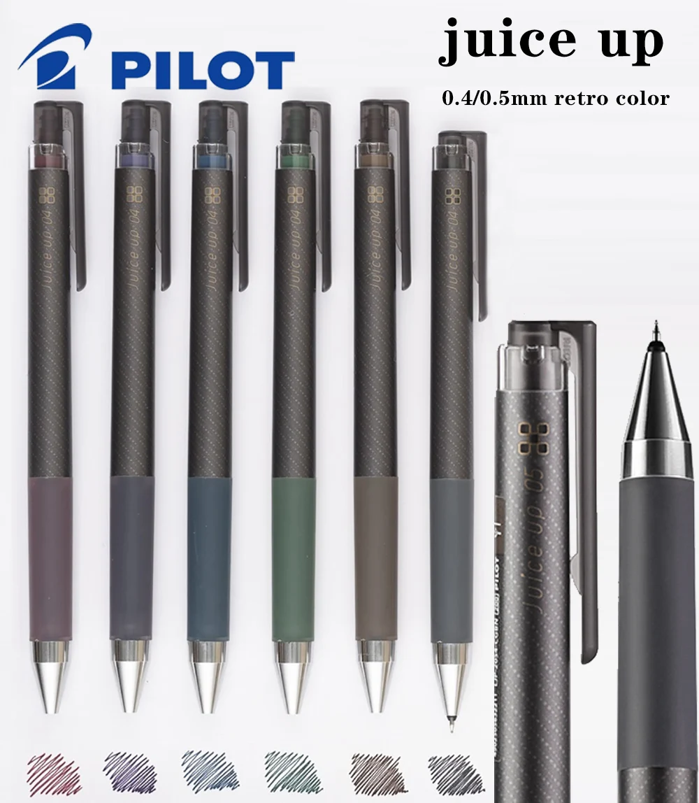 

1Pcs Japan Pilot Juice Up Gel Pen Limited Retro Flash Metallic Color 0.5/0.4mm Push-type Black Pen Stationery School Supplies