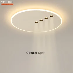Nordic Round Dimming Led Ceiling Lamp Living Room Balcony Bedroom Minimalism LED Ceiling Lights with Spotlight