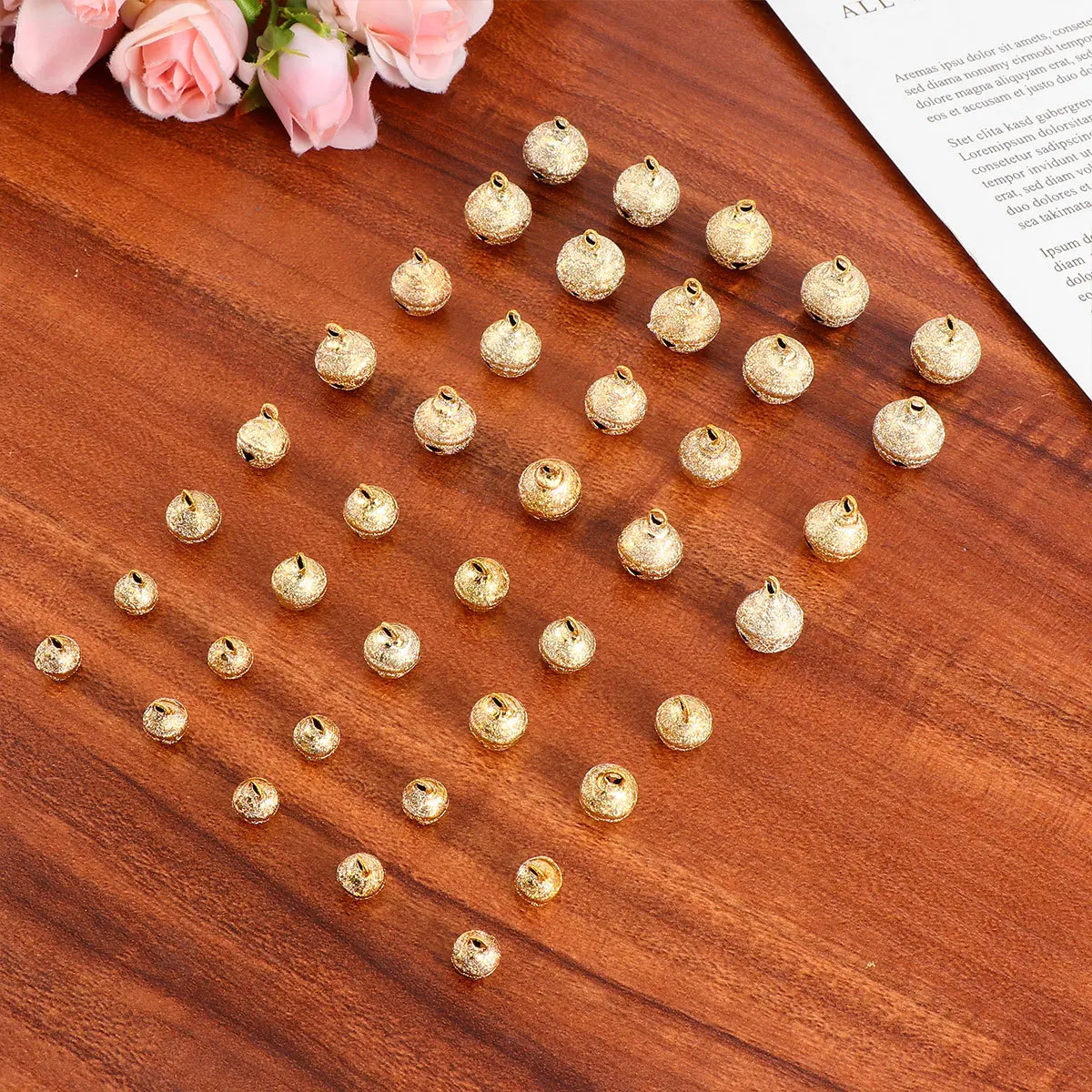 

80Pcs Pet Bell Charms Stylish Unique Shape Design Lightweight Compact Comfortable Wear for DIY Pet Neck Jewelry Golden Silver