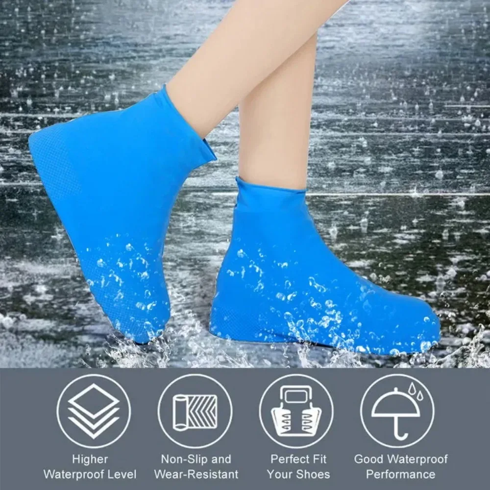 

Walking Shoes Latex Shoe Covers Shoes Protectors Waterproof Rain Boot Elastic Thickened Overshoes Unisex