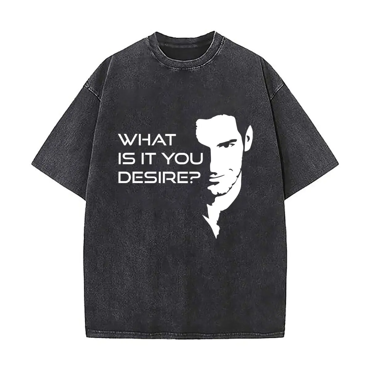 Desire Query - Bold Text, Sparking Curiosity and Reflection 2025 Washed Vintage T-Shirts Street Hip Hop Retro Punk T Shirt