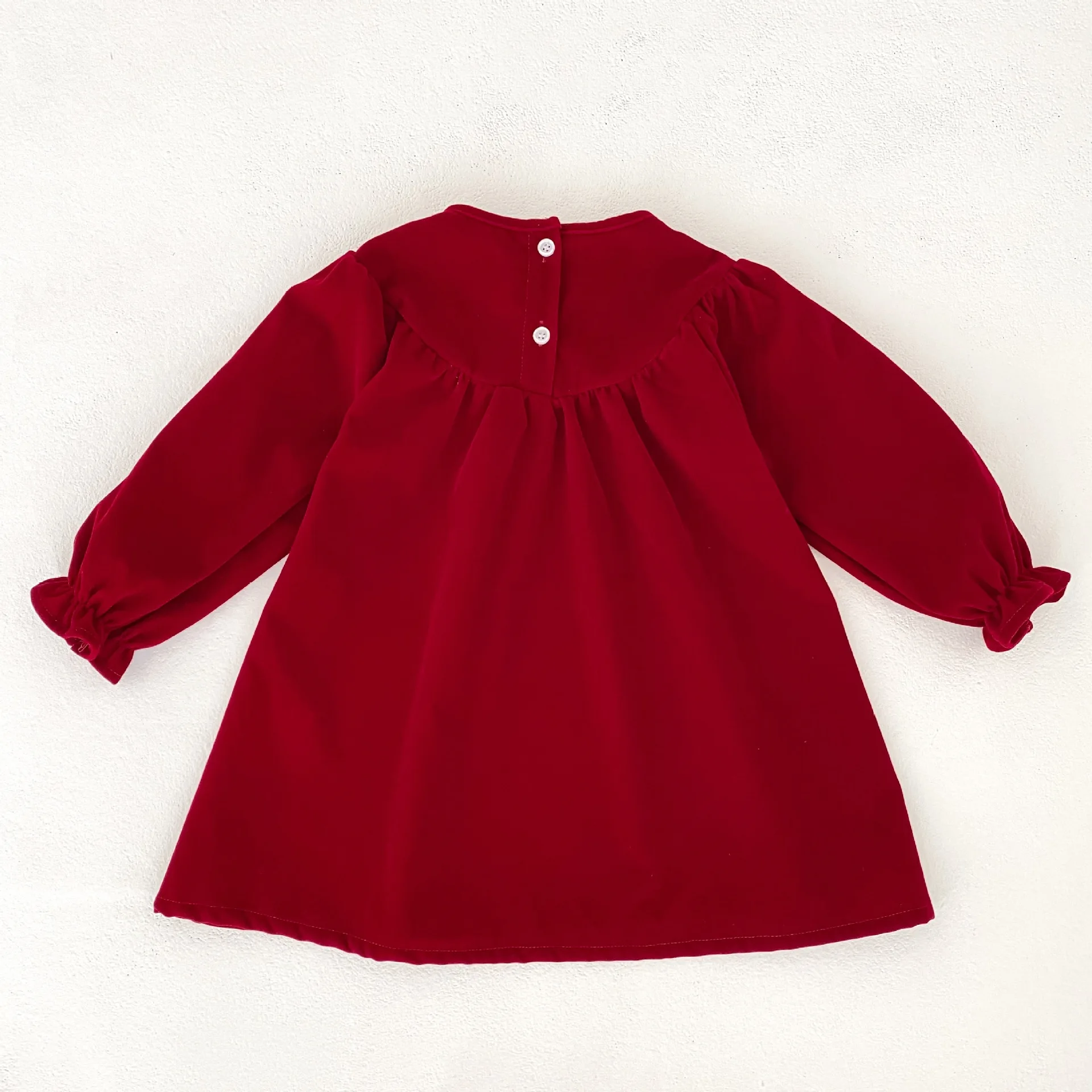 Weihnachten Party Kleid Baby Mädchen Bogen Prinzessin Rüschen Finish Kleid Mode Weihnachten Urlaub Herbst Winter Tragen Kinder Mädchen Kleid – Detail 5