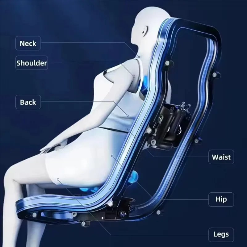 Home Office Hotel Body Relaxation Relieve Fatigue Massage Chair 360°wrap Hot air Compress Voice Music Zero Gravity Massage Chair