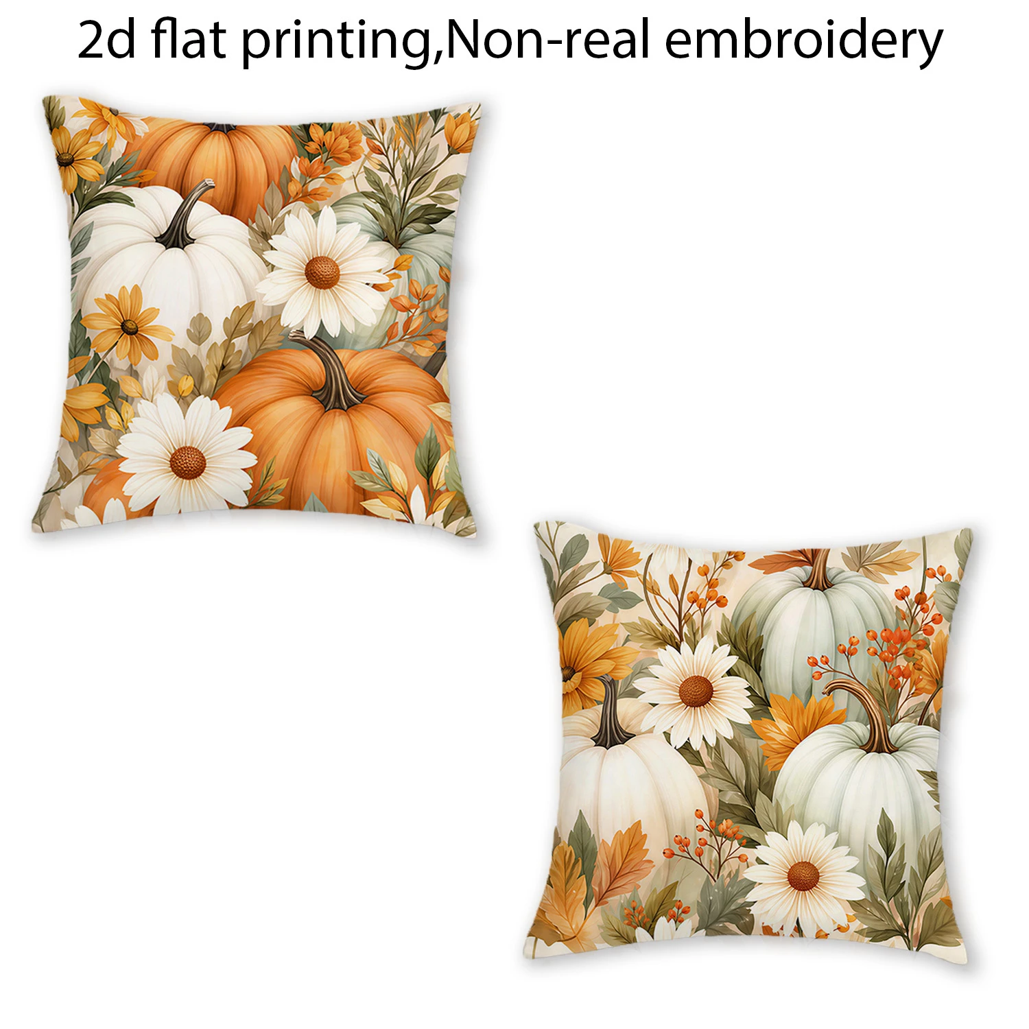 4PCS Fall Thanksgiving Throw Pillow Covers, Autumn Harvest Pumpkin Maple Leaf Decorative Cushion Cases for Sofa Couch Bed