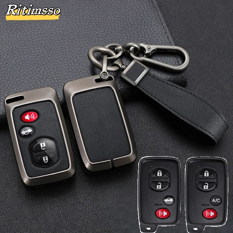 Zinc Alloy+Leather Car Key Case Cover for Toyota Prius 30 Alpha Aqua RAV4 Land Prado Cruiser Auris Highlander for Subaru Foreste