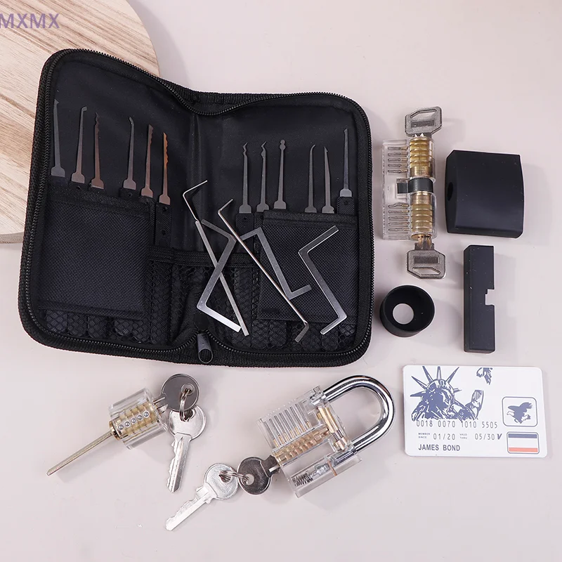 31Pcs/Set Lock Repair Tool Kit Broken Key Auto Extractor Remove Hooks 5 In 1 Picking Practice Hand Tools