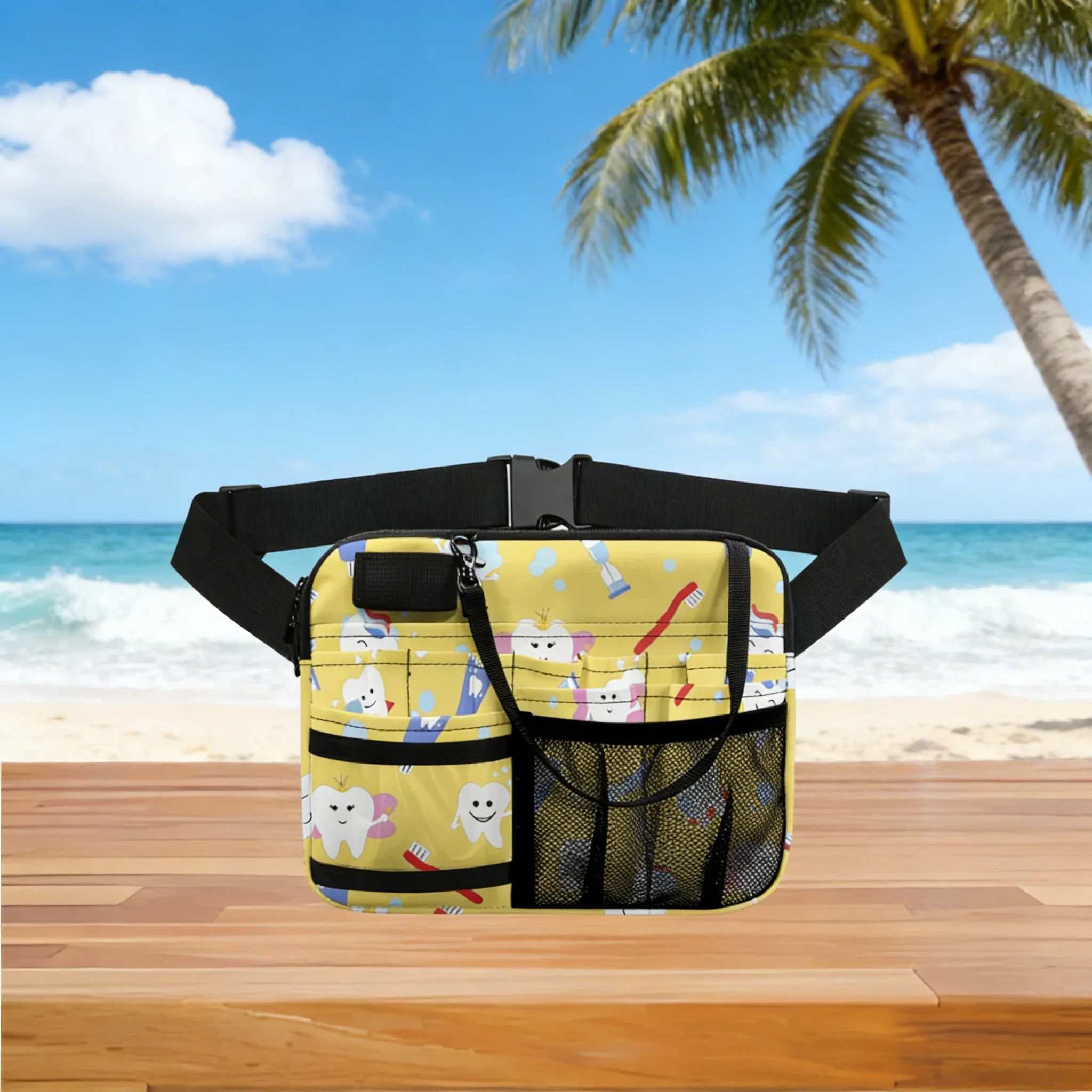 Cartoon Nurse Waist Belt, Multi-Compartment Organizer, Lightweight Waterproof Fanny Pack for Nurses & Doctors