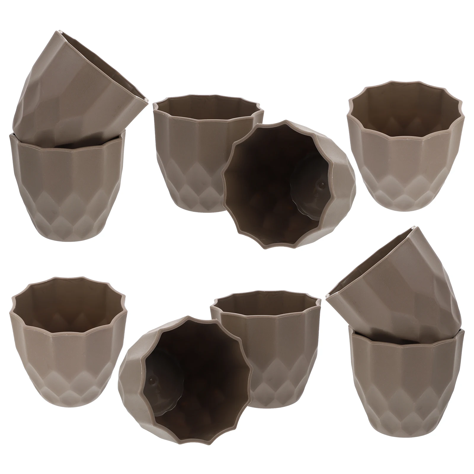 

10Pcs Mini Frosted Flower Pot Creative Plastic Planter Lightweight Durable Indoor Planters for Plants Succulents Container