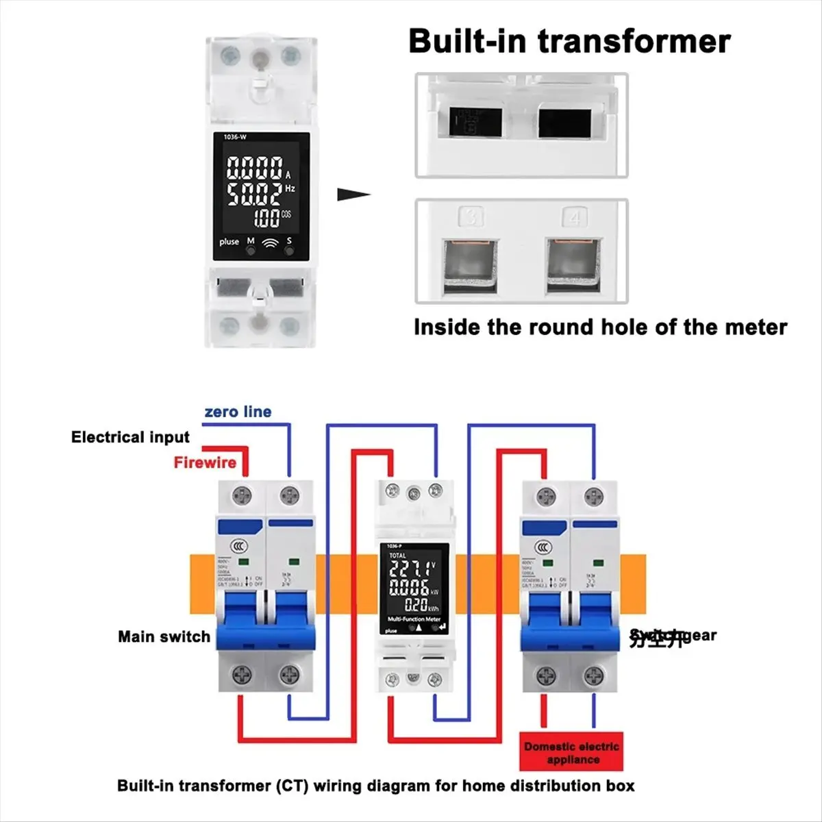 

Т28С! Tuya AC цифровой дисплей измеритель тока и напряжения многофункциональный рельсовый коэффициент мощности цифровой вольтметр 85-265V63A детектор