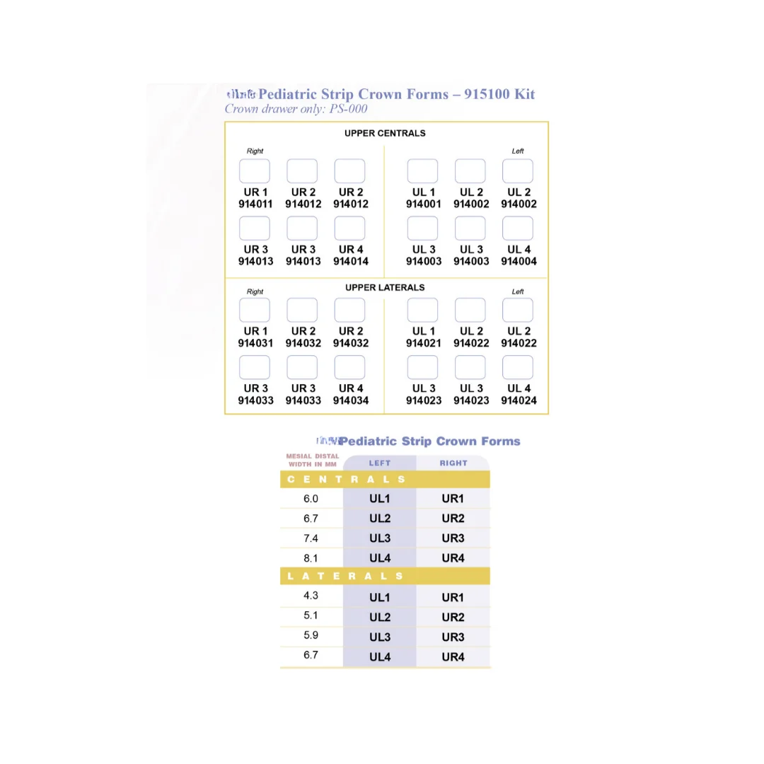 ESPE Transparent Pediatric Strip Crowns 5pcs/120PCS/BOX Dental Crowns For Kids Primary Anterior Teeth