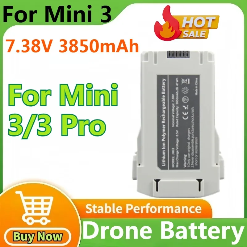 

For Mini 3 Battery Plus Capacity 7.38V 3850mAh Flight Time 47 Minutes Compatible Mini 3/Mini 3 Pro RC Drone Accessories KINTESUN