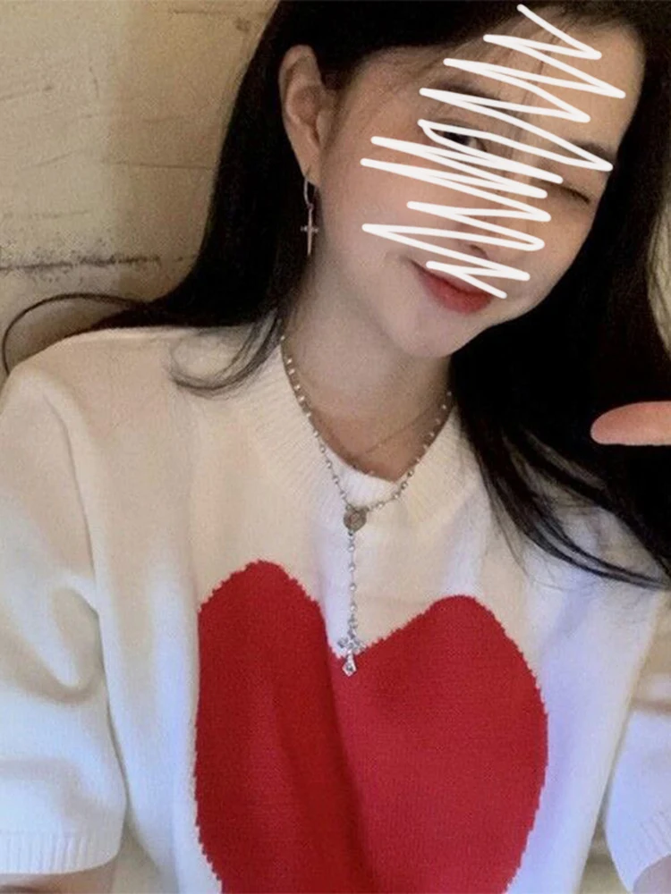 

Женский свободный вязаный свитер Lazy Sle ort Sve Heart, базовый слой, топ, зимняя модная трендовая корейская версия, круглый Ne