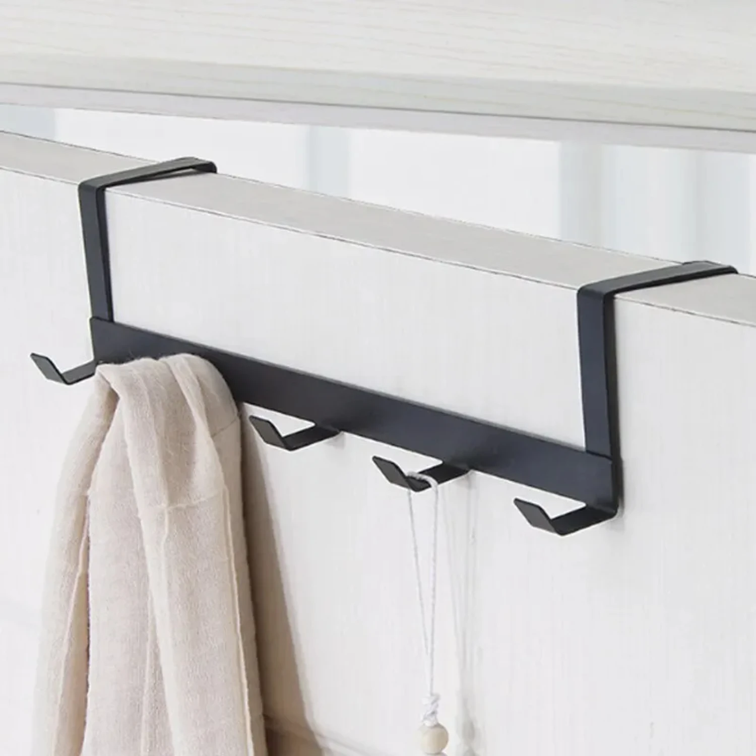 Over The Door 5   Bathroom Organizer Rack Clothes Coat Hat Towel Hanger Bathroom  Accessories