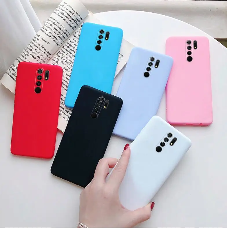 Pure Color Silicone Phone Case For Xiaomi Redmi 9 9A 9C 5A 6A 7A 8A Redmi Note 5 6 7 8 9 10 Pro Frosted Soft TPU Cover Cases