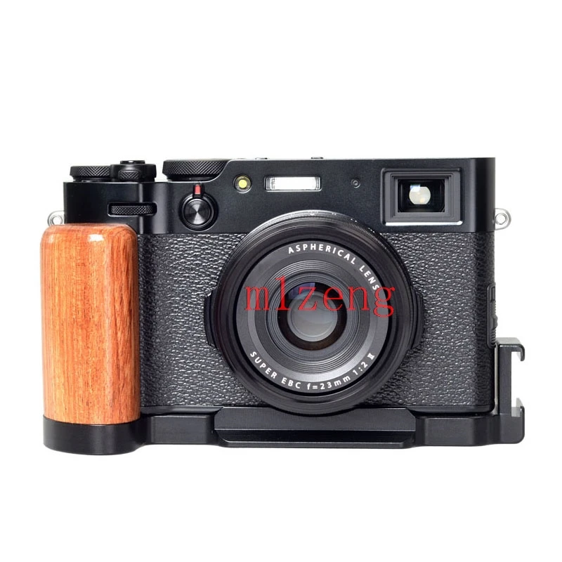 wooden Vertical Quick Release  L Plate/Bracket Holder hand Grip for fujifilm X-100VI X100V X100VI camera Arca-Swiss RRS tripod