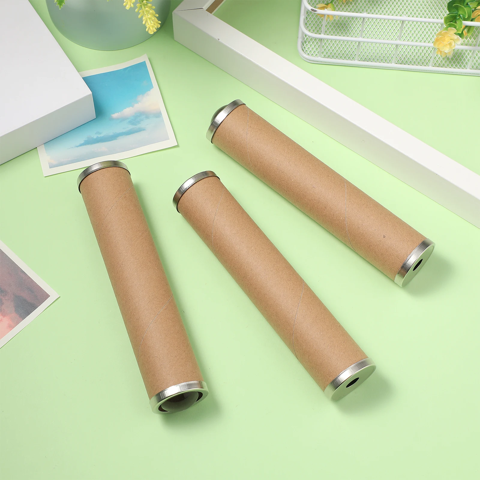 

4 Sets Kaleidoscope Kit DIY Kraft Toy Materials Fun Activity Home School Educational Creativity Imagination Toy