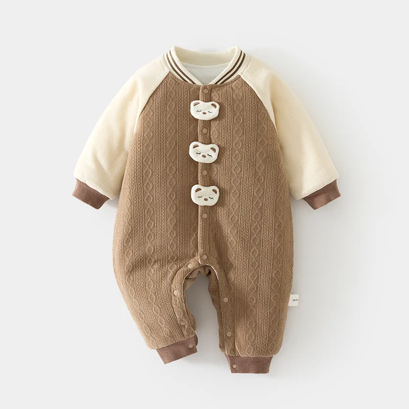 Baby Baumwoll-gepolsterter 120G Strampler Verdickter Herbst- und Winter-Overall Baby Baumwoll-gepolsterte Kleidung
