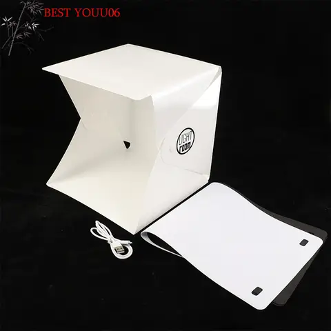 Hot Photography LED Light Room Photo Studio Light Tent Soft Box Backdrop Photobox For DSLR Camera 22CM Portable Folding Lightbox