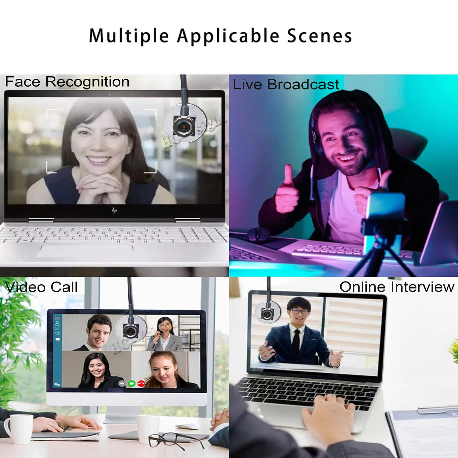 Eye Contact Webcam 1080P FHD, Middle-Screen Mounted Webcam with Mic, for PC/Laptop  Plug & Play USB Webcam for Zoom/Teams