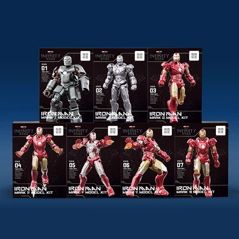 Original Iron Man Blocks Bricks Building Piston MK8 MK9 MK10 MK11 MK12 MK13 MK14 Legends Tony Stark DIY Toys Model Action Figure