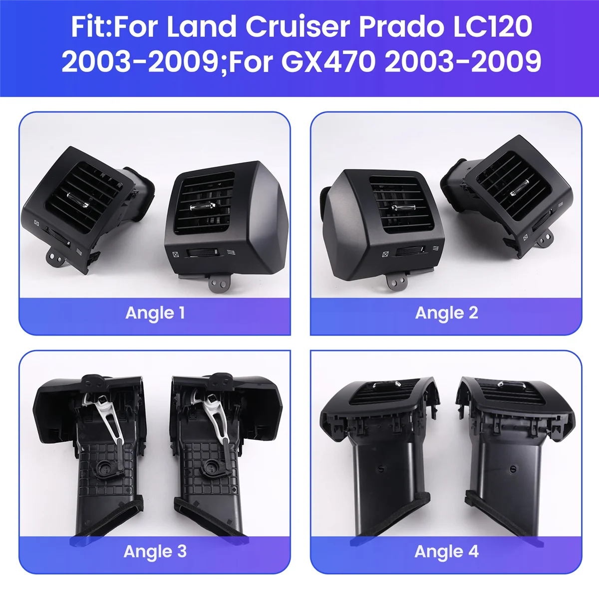 Решетка кондиционера на приборной панели для Toyota Land Cruiser Prado 120 Lexus GX470 2003-2009 (B) -T45C