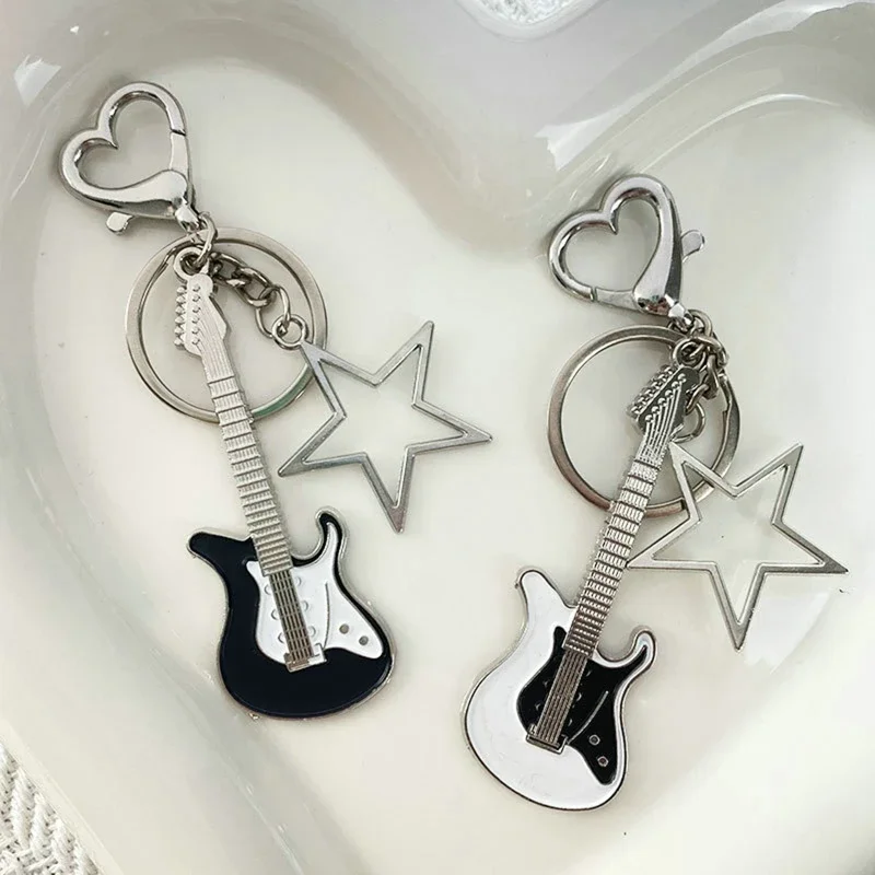 Fashion Korean Guitar Star Keychain for Men and Women Rock Party Cool Punk Accessories Diy Multifunctional Holiday Jewelry Gifts