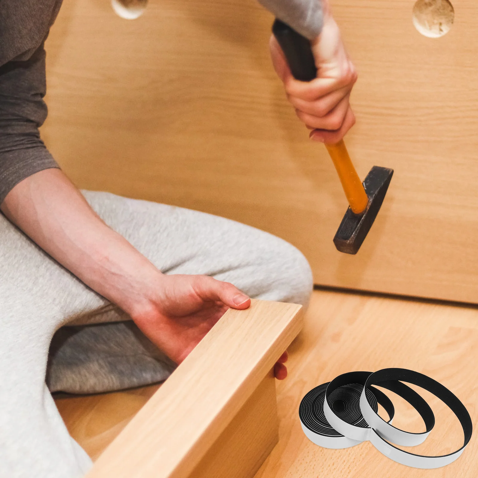 

2 Rolls Anti Vibration Collision Strip Self-Adhesive Soundproofing Tape Door Seal Stripping Thick Shockproof