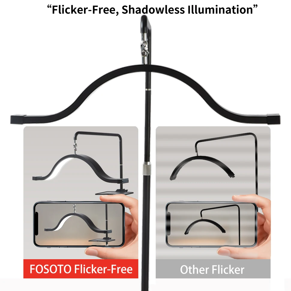 Универсальный светодиодный светильник Fusitu 45 Вт, 29 дюймов в форме полумесяца — заполняющая лампа для прямой трансляции и фотографии для салона, ресниц, татуировок и ухода за кожей