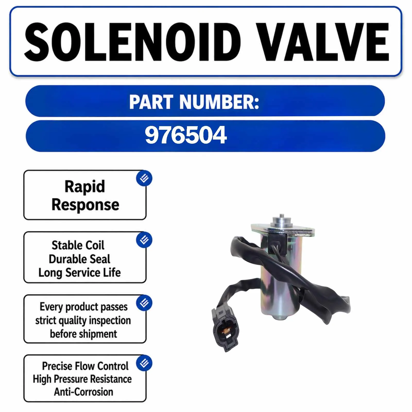Flame-out Solenoid Valve  0976504 For Hitachi ZX210 ZX210-3 ZX330 ZX330-3 ZX450 Machinery